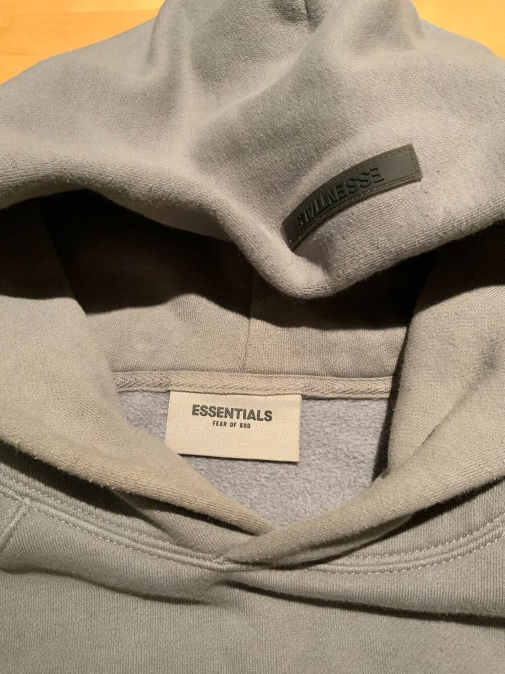 Fear of God Essentials Hoodie Size Small Gray Pullover Sweatshirt - Picture 3 of 3